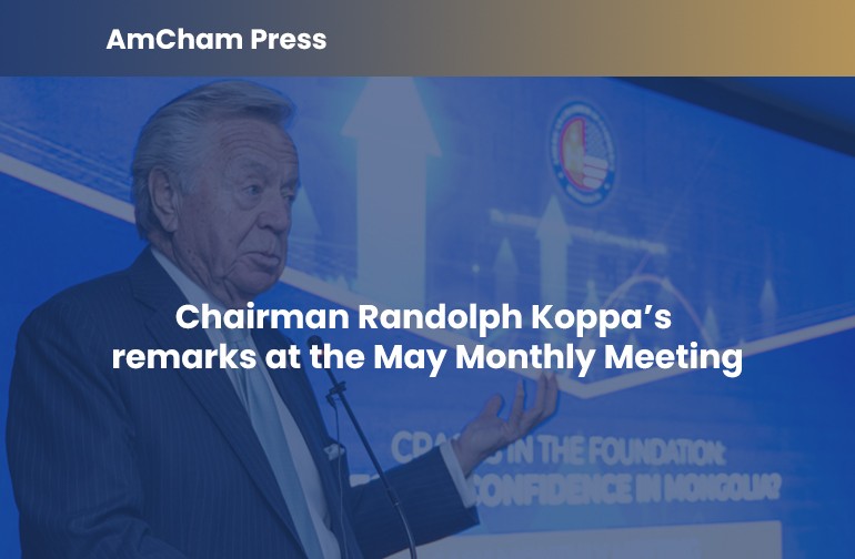 Chairman Randolph Koppa’s  remarks at the May Monthly Meeting